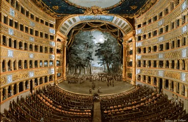 Ansicht des Inneren des Teatro San Carlo, Neapel, 19. Jahrhundert
