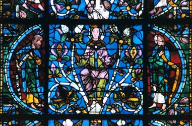 Jungfrau und Propheten, Buntglas, Kathedrale von Chartres, Frankreich, 1194-1260