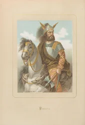 Viriathus. Aus: Hombres y mujeres celebres de todos los tiempos von Juan Landa, 1875-1877.