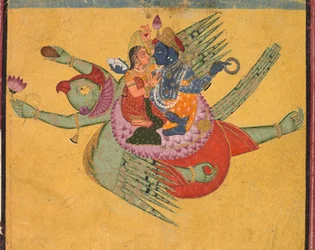 Vishnu und Lakshmi auf Garuda, ca. 1750