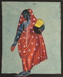 Vishnu in weiblicher Form von Mohini, die Amrita für die Götter trägt
