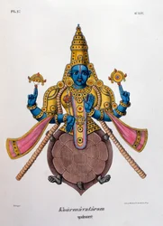 Vishnu, einer der Götter der hinduistischen Trinität Trimurti, 1828