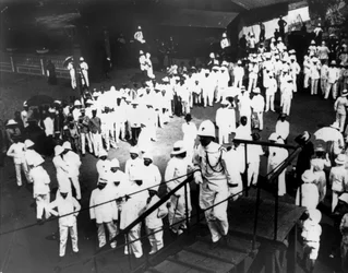 Besucher von Port Doumen, Saigon, Vietnam, 1900