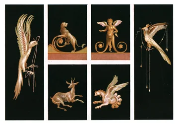 Wanddekoration, Pompeji, Italien, 1928