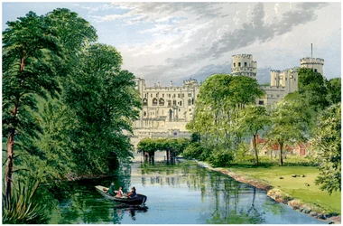 Warwick Castle, Warwickshire, Heim des Earl of Warwick, um 1880