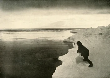Auf der Lauer nach Robben am Eisrand, ca. 1908-1909