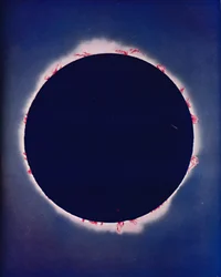 Was während der wenigen Momente einer totalen Sonnenfinsternis zu sehen ist, um 1935