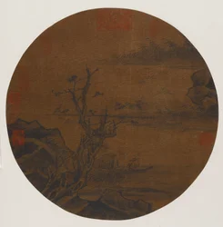 Wildgänse landen auf einer Sandbank, möglicherweise Ming-Dynastie, 1368-1644