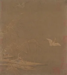 Wildgänse im Winter, 13. Jahrhundert