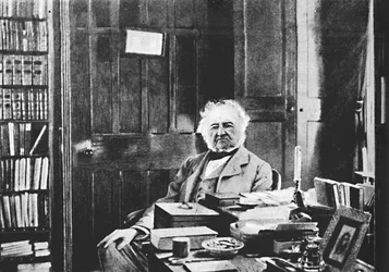 William Gladstone - Der alte Mann sitzt an seinem Studiertisch, um 1925