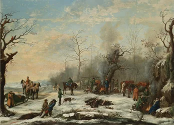 Winterjagd, Mitte des 19. Jahrhunderts