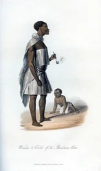 Frau und Kind der Buschmann-Rasse, 1848