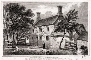 Woolsthorpe Manor, bei Grantham, Lincolnshire, Geburtsort von Sir Isaac Newton, frühes 19. Jahrhundert
