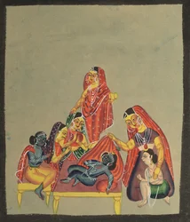 Anbetung des Säuglings Krishna