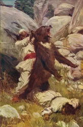 Kampf mit einem Bären, ca. 1912