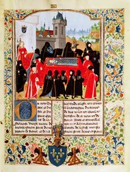 Fr 2691 f.11 Beerdigung von Karl VI. von Frankreich im Jahr 1422 mit dem Herzog von Bedford als Haupttrauergast und Mitgliedern des Pariser Parlaments
