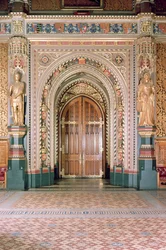 Houses of Parliament, Eingang zum Robing Room, Royal Gallery, ca. 1841, Sir Charles Barry & Augustus Pugin, Westminster, London, UK
