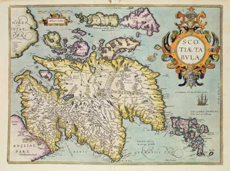 Karte von Schottland, Miliaria Scotia