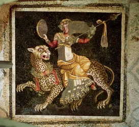 Mosaik des auf einem Leoparden reitenden Dionysos, um 180 n. Chr.