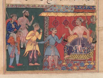 Geschichten eines Papageis (Tuti-nama), Die zwölfte Nacht, König Bhojaraja versucht vergeblich, das Wher zu ermitteln
