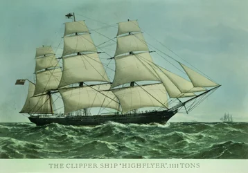 Das Klipperschiff „Highflyer“, 1111 Tonnen