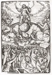 Das Jüngste Gericht, basierend auf einem Holzschnitt von Hans Holbein dem Jüngeren (1497-1543), aus 