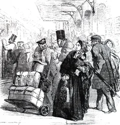 Ein chaotischer Zustand des Bahnhofs von Birmingham