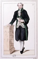 Ein Mitglied des Instituts während des 1. Kaiserreichs, ca. 1810 (Gravur)