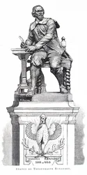 Eine Statue von Theophraste Renaudot