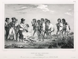 Aborigines mit westlichen Schmuckstücken, New Holland