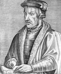 Agrippa von Nettesheim auch bekannt als Heinrich Cornelius (1486-1535) deutscher Arzt, Theologe und Philosoph, Gravur