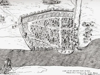 Alter Plan von Kingston upon Hull, East Riding of Yorkshire, England, aus Picturesque History of Yorkshire, veröffentlicht um 1900