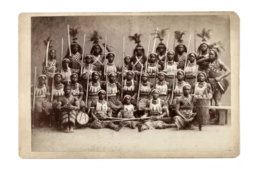 Ashanti Gruppe Vortrag, Deutschland 1890er Jahre (s/w Foto)