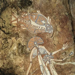 Australien, Northern Territory, Arnhem Land, Kakadu-Nationalpark, Nourlangie Rock, Felsmalereien der Aborigines