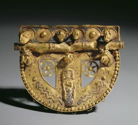 Gürtelschnalle mit granuliertem Dekor, Orientalische Periode, ca. 700 v. Chr.