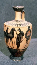 Schwarzfigurige attische Vase, 5. Jahrhundert v. Chr.