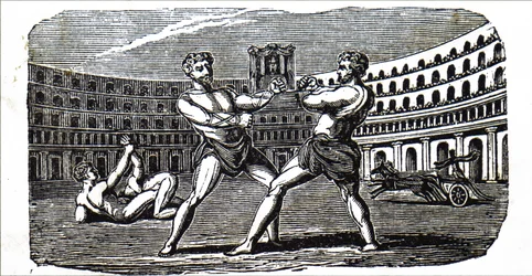 Boxer im Kolosseum im antiken Rom