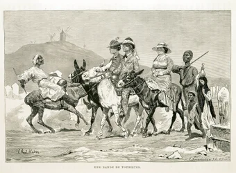 Karikatur westlicher Touristen in Ägypten - Illustration aus dem Atlas von Ägypten