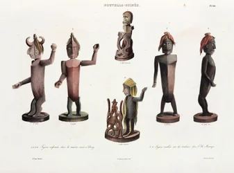 Geschnitzte Holzfiguren, Neuguinea