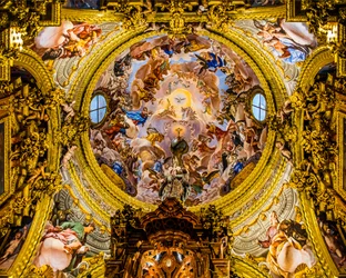 Deckenmalerei, Sakristei, Kartäuserkloster La Cartuja, Höhepunkt des Barock in Andalusien, Granada, Spanien
