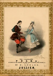 Paar tanzt die Polka
