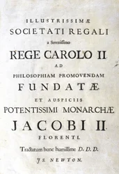 Widmungsseite von Newtons 