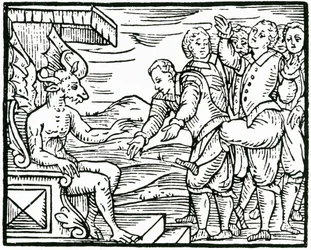 Darstellung der Hexerei. 16. Jahrhundert (Kupferstich)