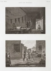 Färberei & Pigmentindustrie Färberei und Seilherstellung, Ägypten, ca. 1798