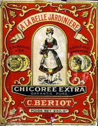 Extra Zichorie aus den Geschäften "La Belle Jardiniere", Ende des 19. Jahrhunderts