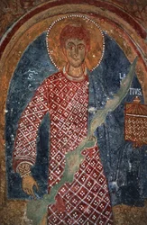 Heiligenfigur, Fresko in der Kapelle des Heiligen Nikolaus