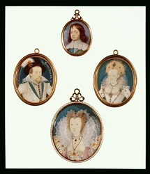 Vier Miniaturen: Charles II als Junge von D. Desgranges