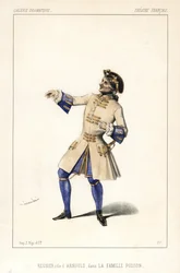 Francois Regnier als Arnould in La Famille Poisson, von Joseph Isidore Samson, Theatre Francais
