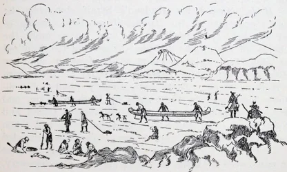 Franklins Expedition zum Polarmeer auf dem Eis