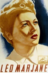 Französischer Sänger Leo Marjane auf einem Plakat von Andre